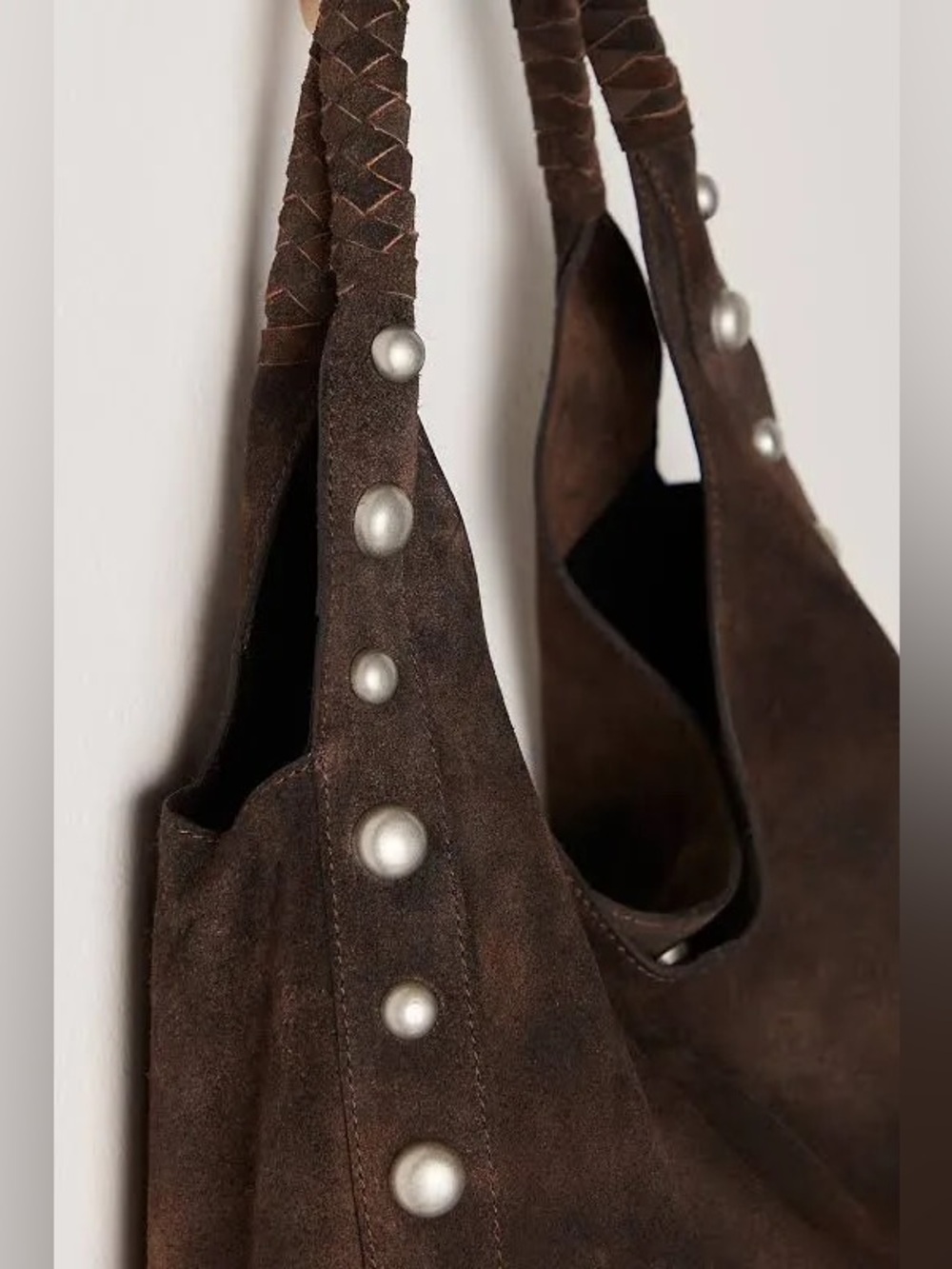 NWT FREE PEOPLE See You Soon Studded Tote | Bitter Bark/Brown MSRP $198 CURRENT - Picture 7 of 12